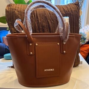 Tan Leather Tote Bag